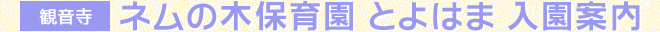 【観音寺】ネムの木保育園 とよはま 入園案内